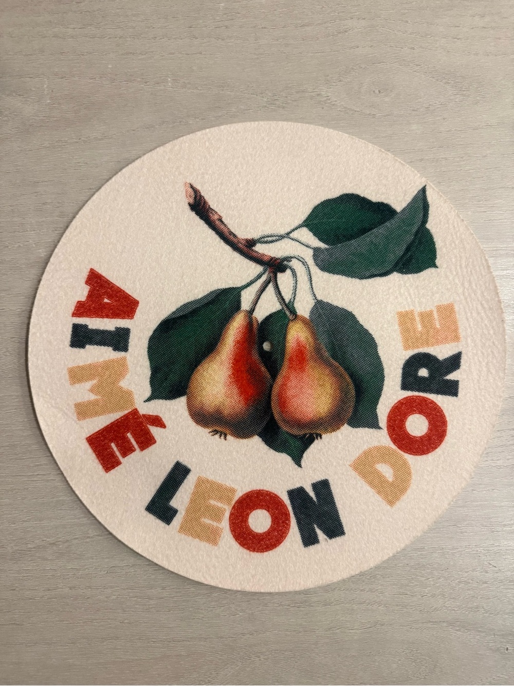 Vintage “Aime Leon Dore” Pear Graphic Felt Turntable Slipmat